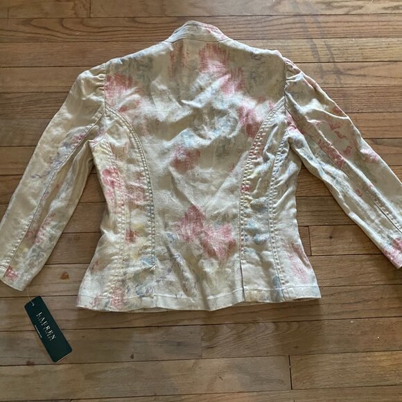 NEW Vintage Ralph Lauren Floral Linen Frog Buttons Jacket - Sz S - NWT - Picture 2 of 9
